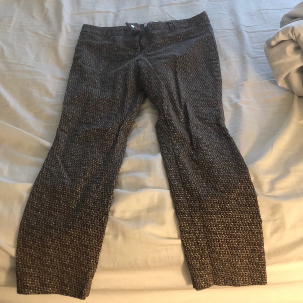Brown, black, white patterned pants